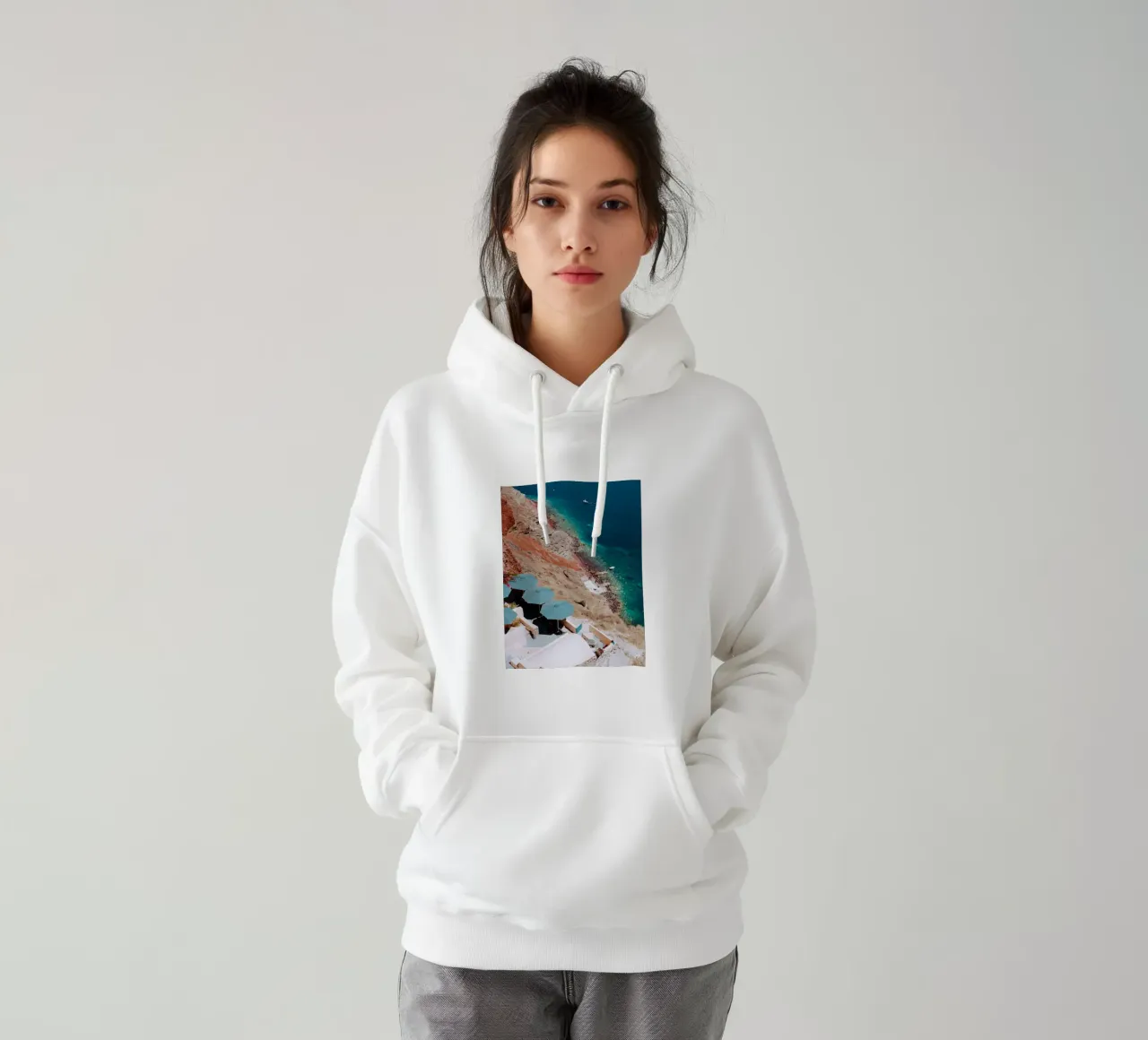Santorini Greece, Greek Islands, Travel Poster Photography hoodie by TheTravelClub