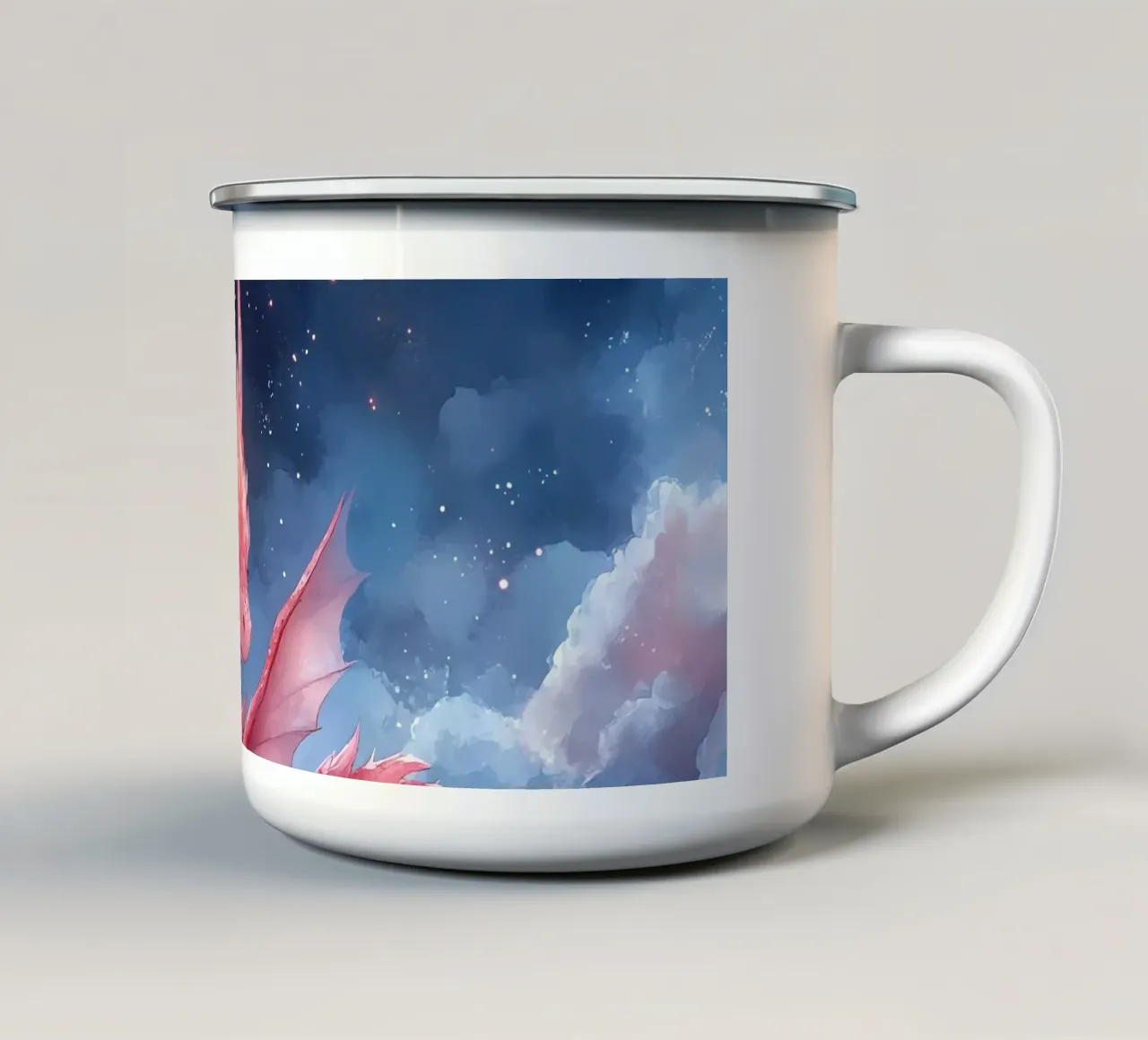 Drachenherz Emaille Tasse von Théïa's Fantasia World
