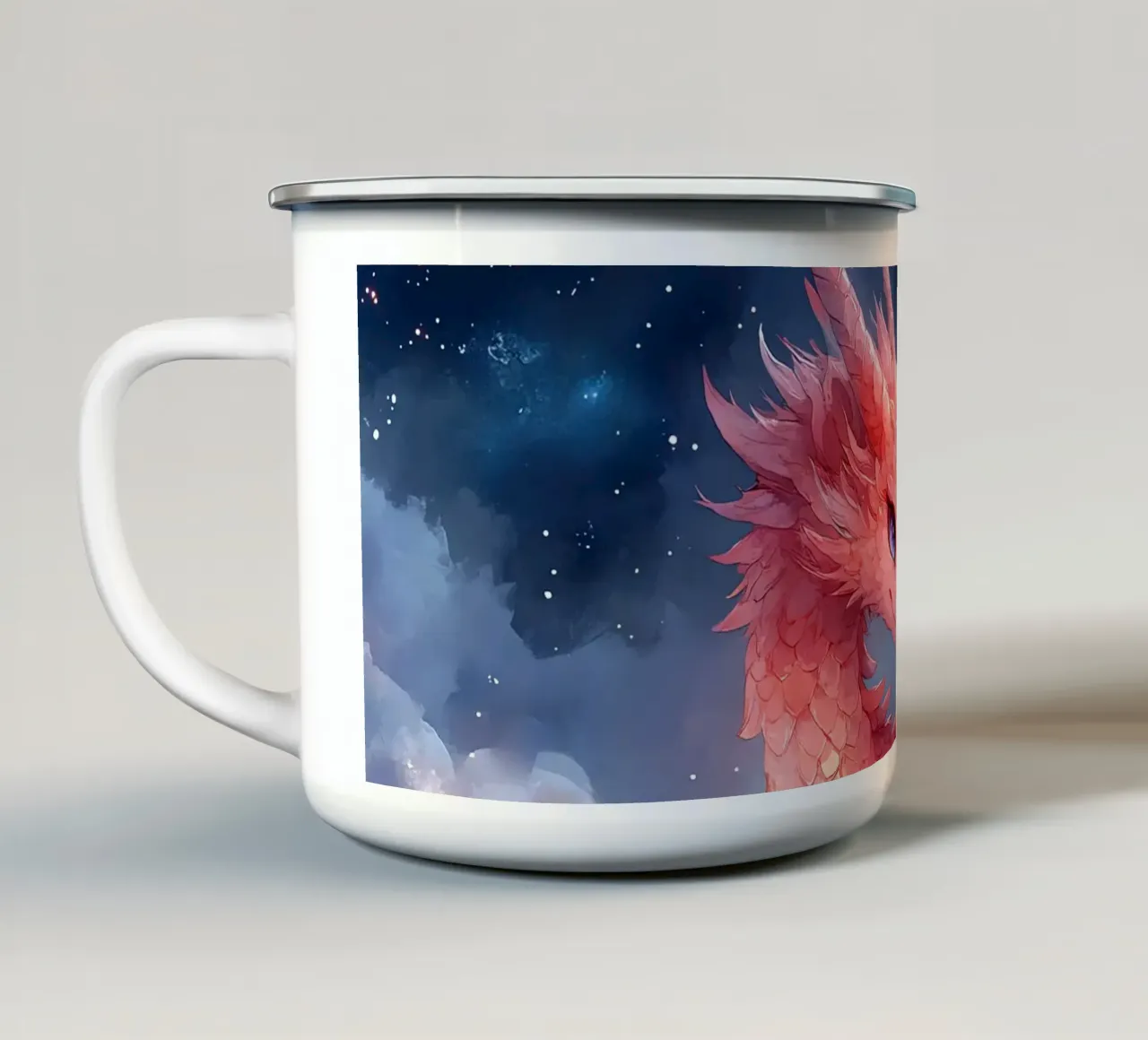 Drachenherz Emaille Tasse von Théïa's Fantasia World