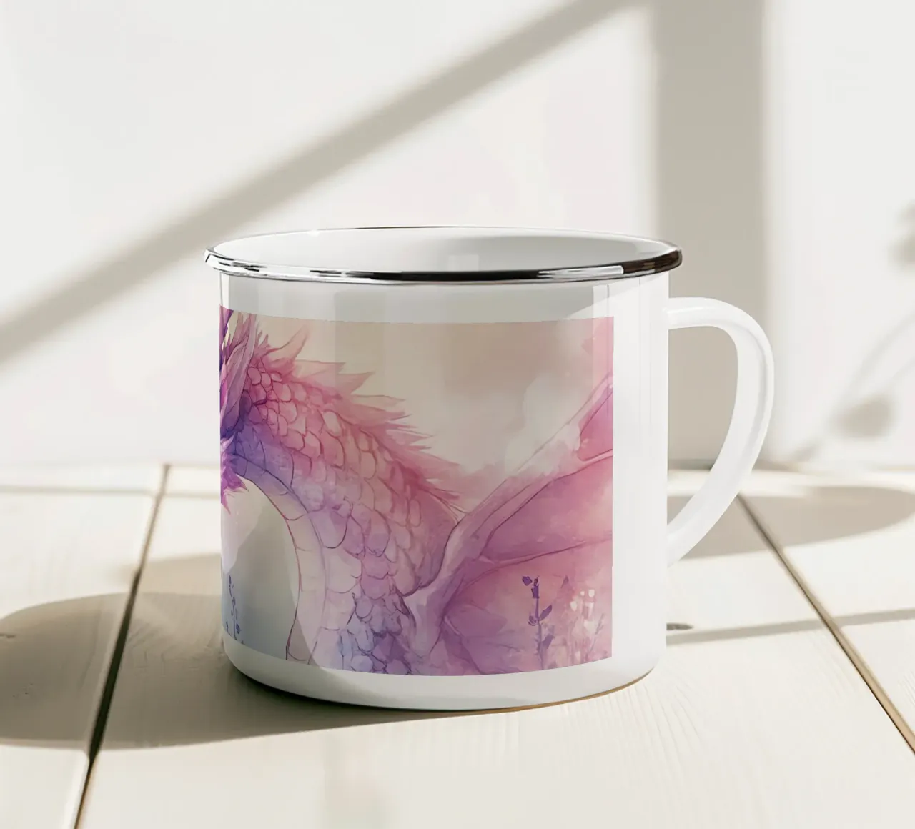 Cuore di drago tazza in smalto da Théïa's Fantasia World