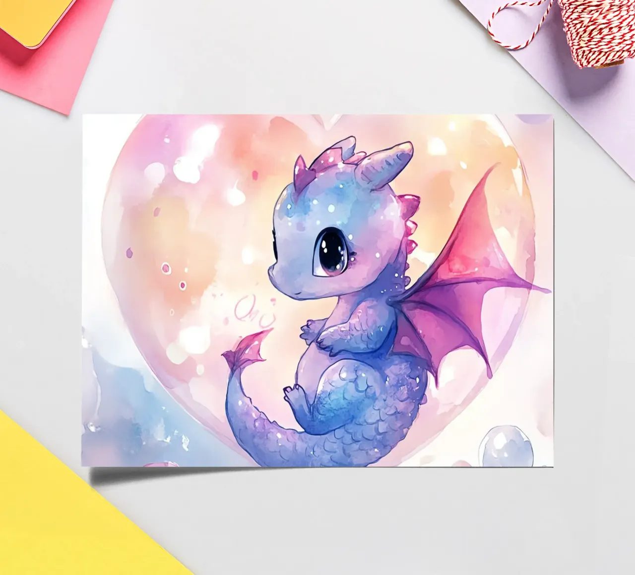 Drachenherz Stickerbogen von Théïa's Fantasia World