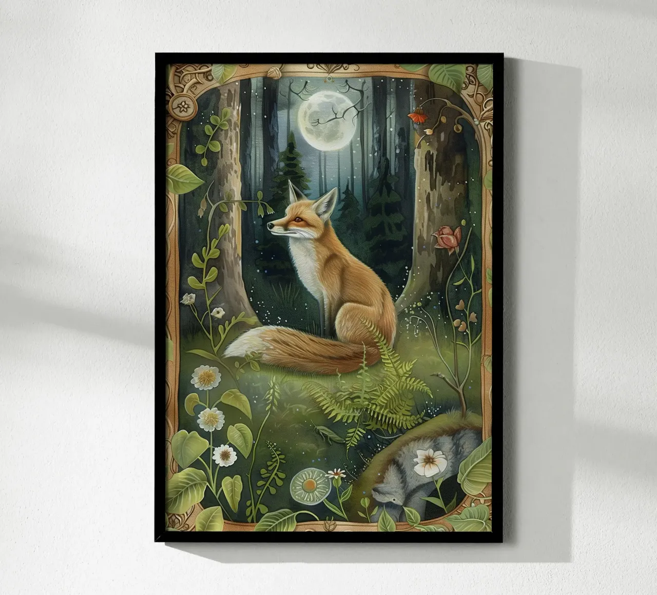 Woodlands - Fuchs poster con telaio in alluminio da artographieHome