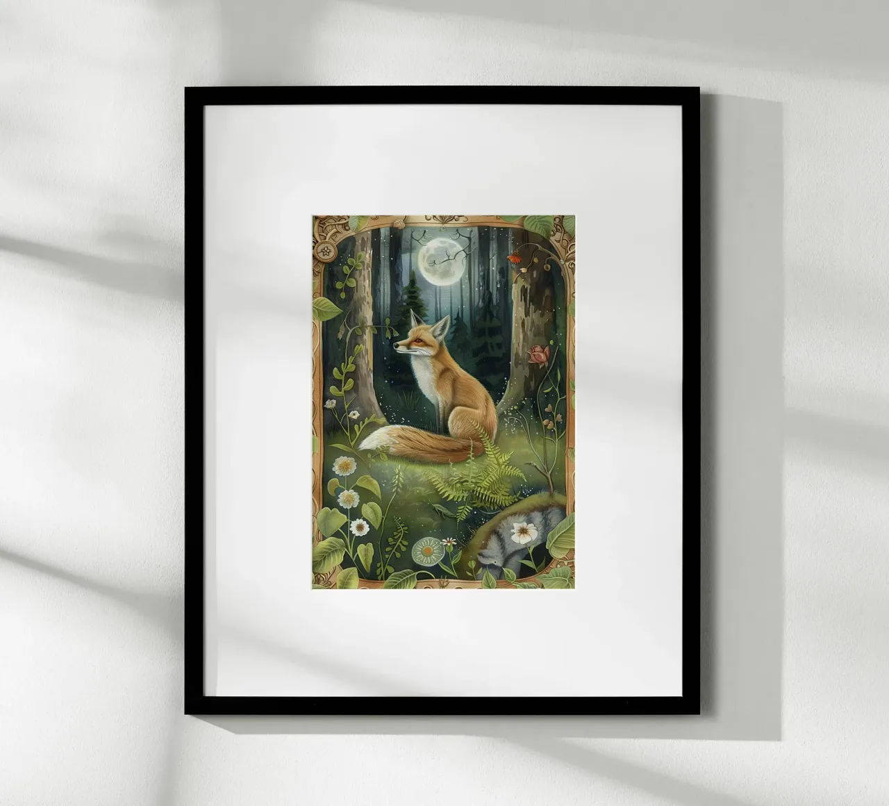Woodlands - Fuchs poster con telaio in alluminio da artographieHome