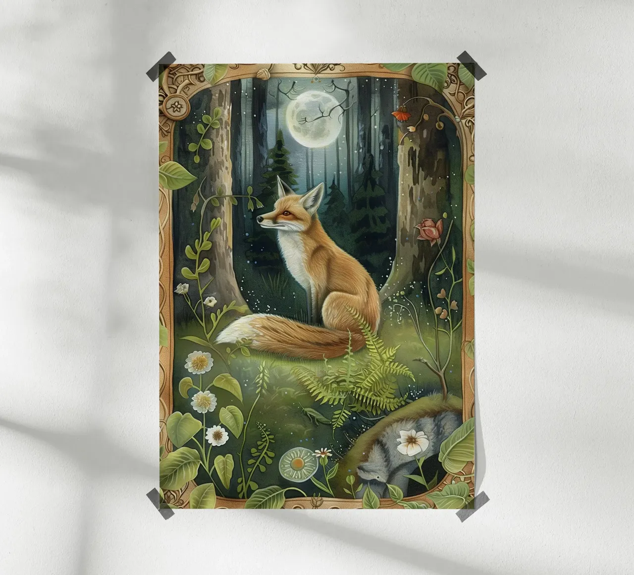 Woodlands - Fuchs poster con telaio in alluminio da artographieHome