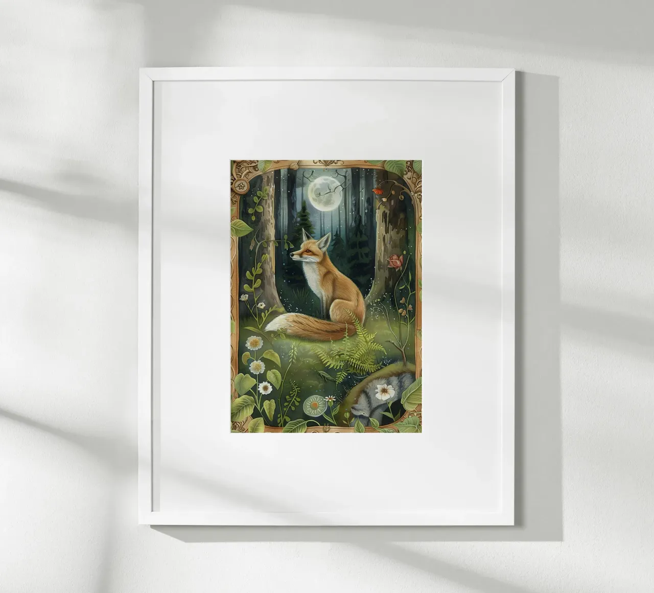 Woodlands - Fuchs poster con telaio in alluminio da artographieHome