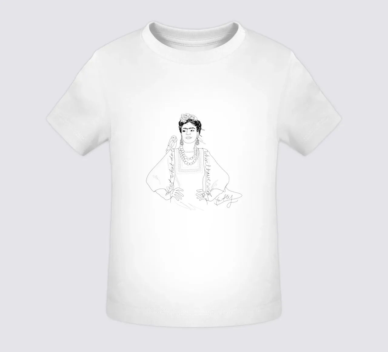 Frida Kahlo Sketch baby t-shirt van Christina Heitmann