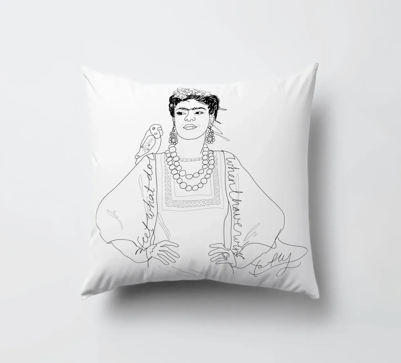 Frida Kahlo Sketch cuscino da Christina Heitmann