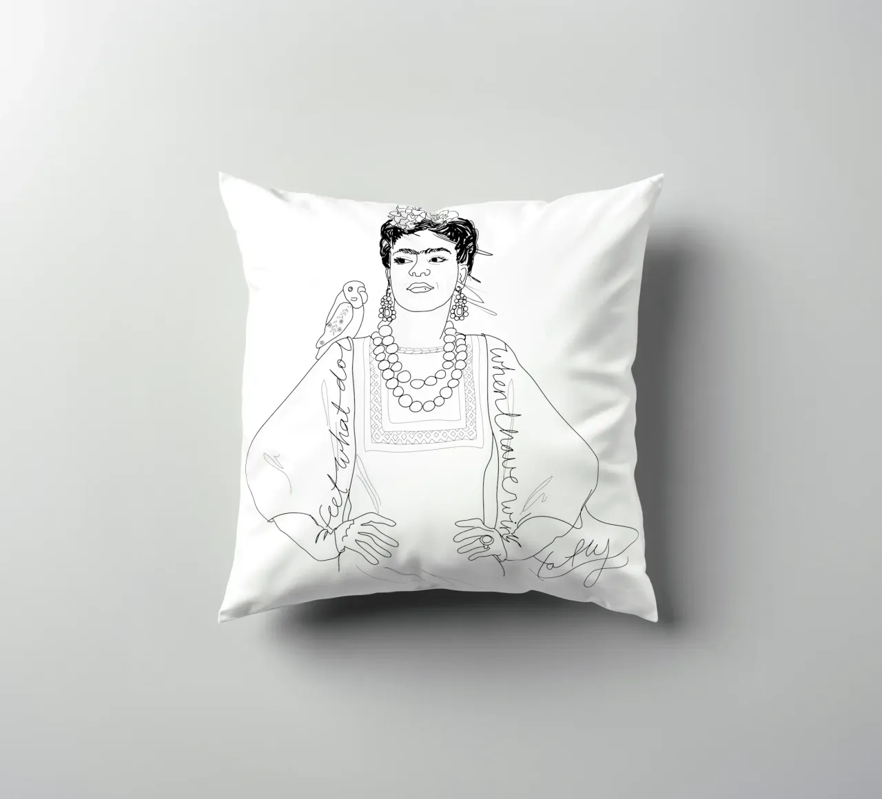 Frida Kahlo Sketch cuscino da Christina Heitmann