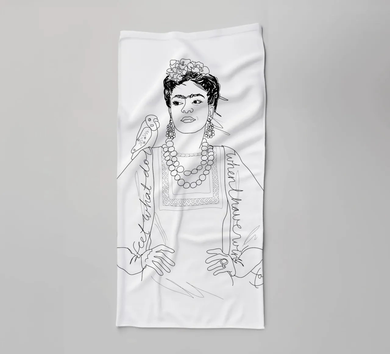 Frida Kahlo Sketch asciugamano da bagno da Christina Heitmann