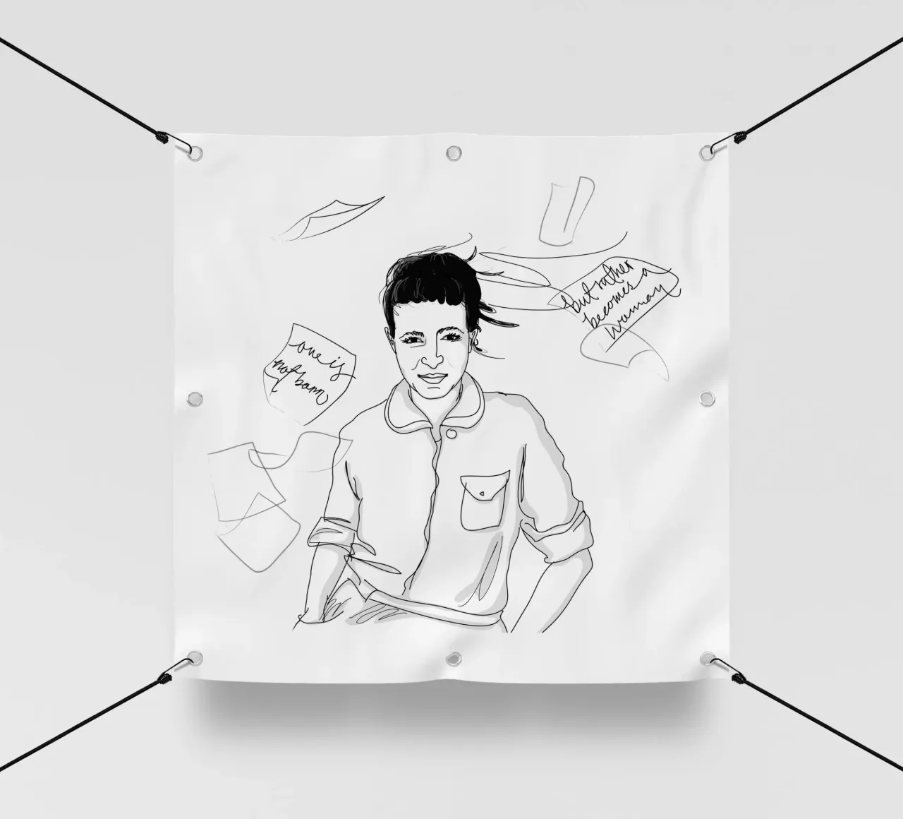 Simone De Beauvoir Sketch telo in pvc da Christina Heitmann