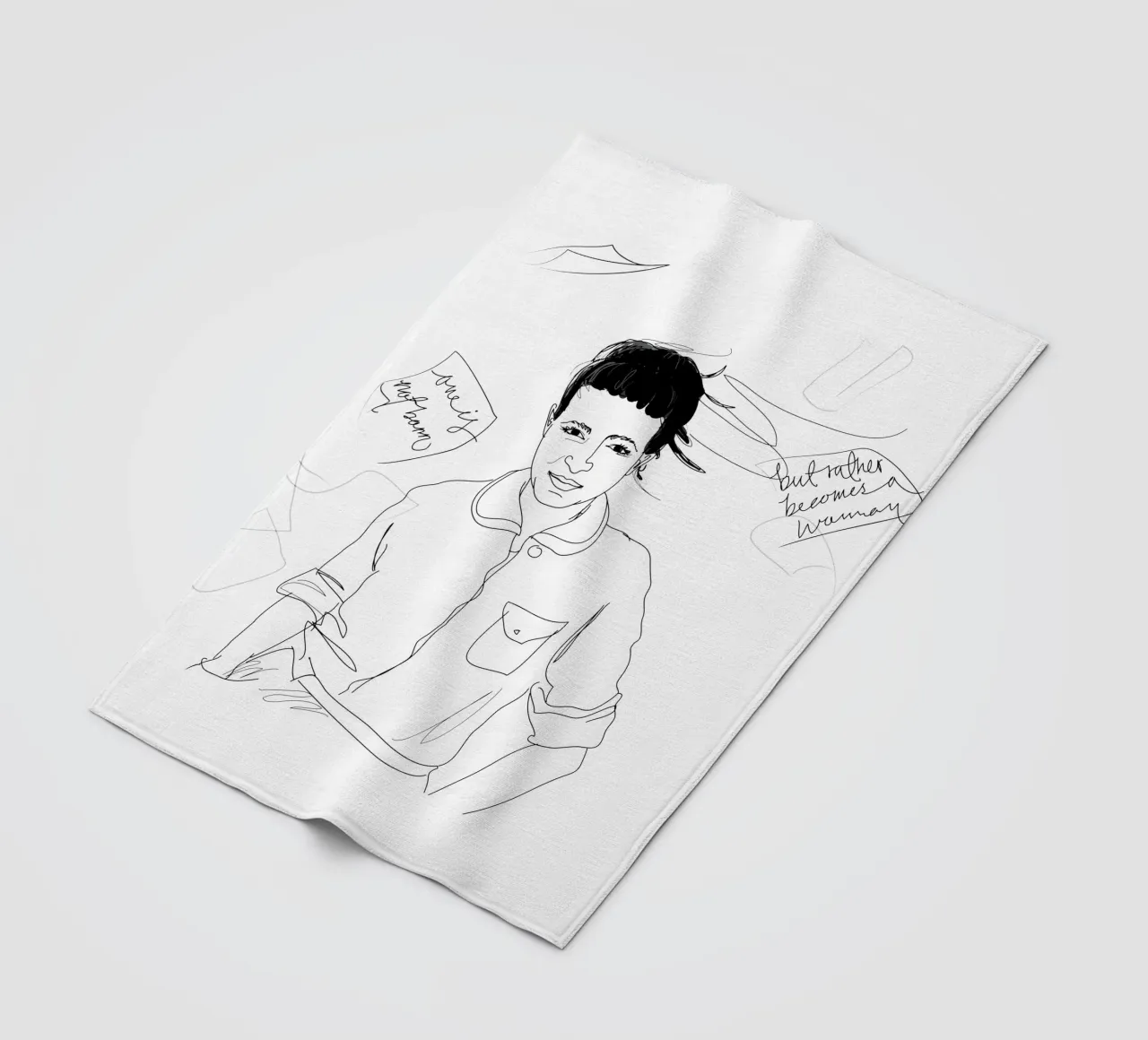 Simone De Beauvoir Sketch coperta in pile da Christina Heitmann