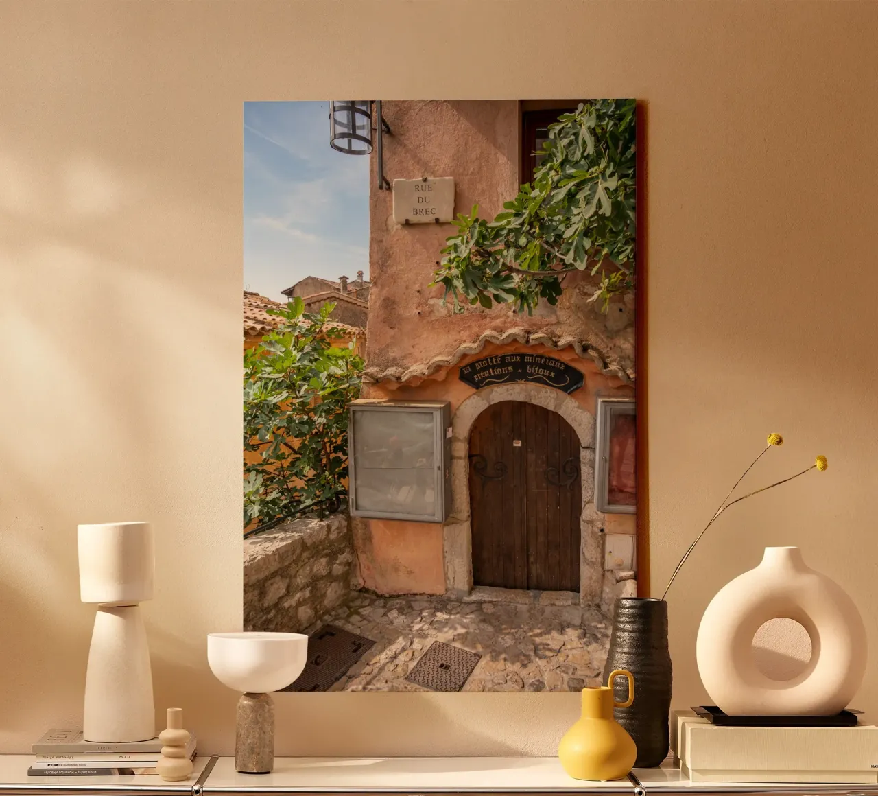 Zuid-Frankrijk, Franse Muurkunst, Reisposter canvas met Baklijst van TheTravelClub