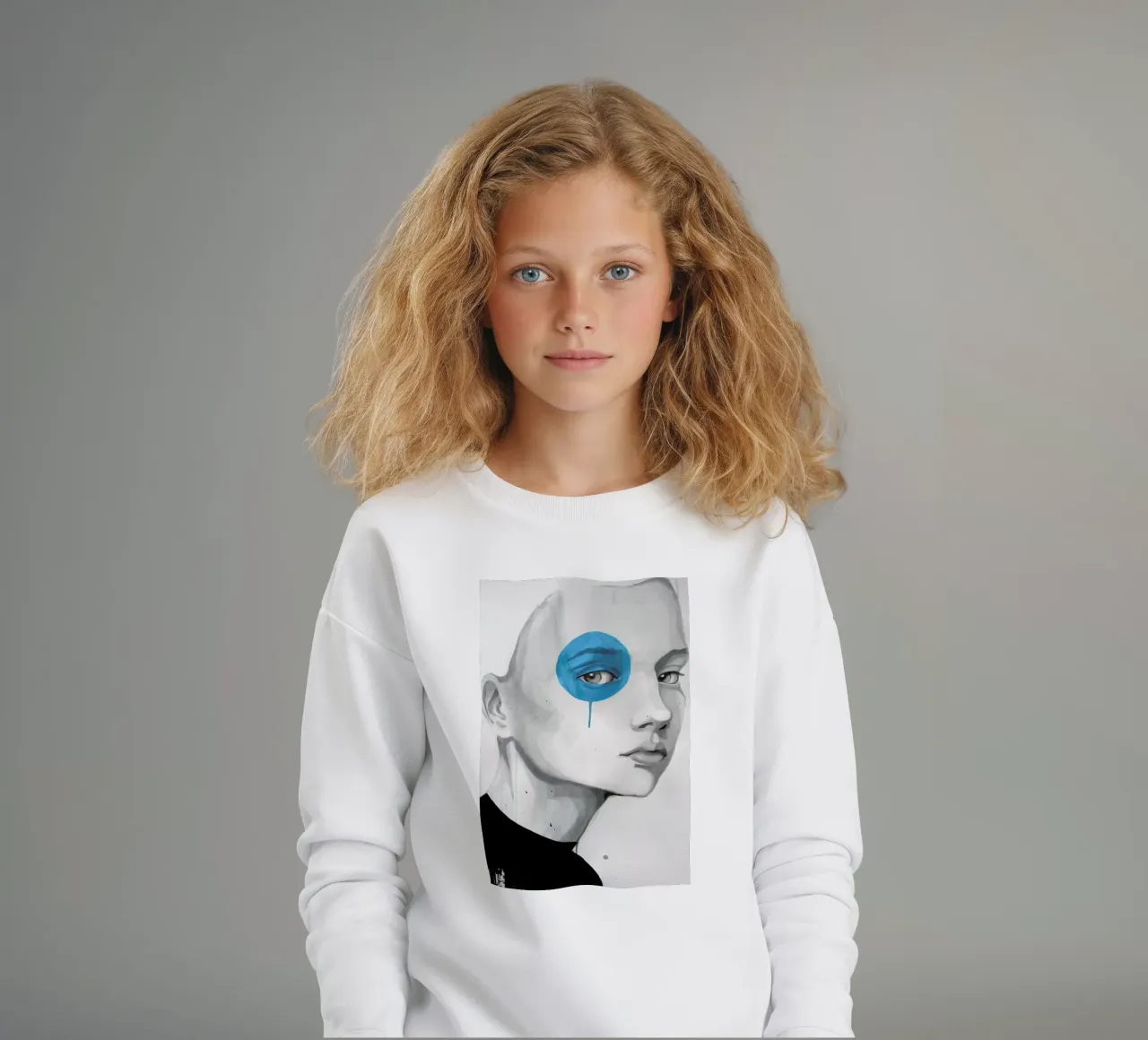 Blue Dot kids sweatshirt by Rebekka