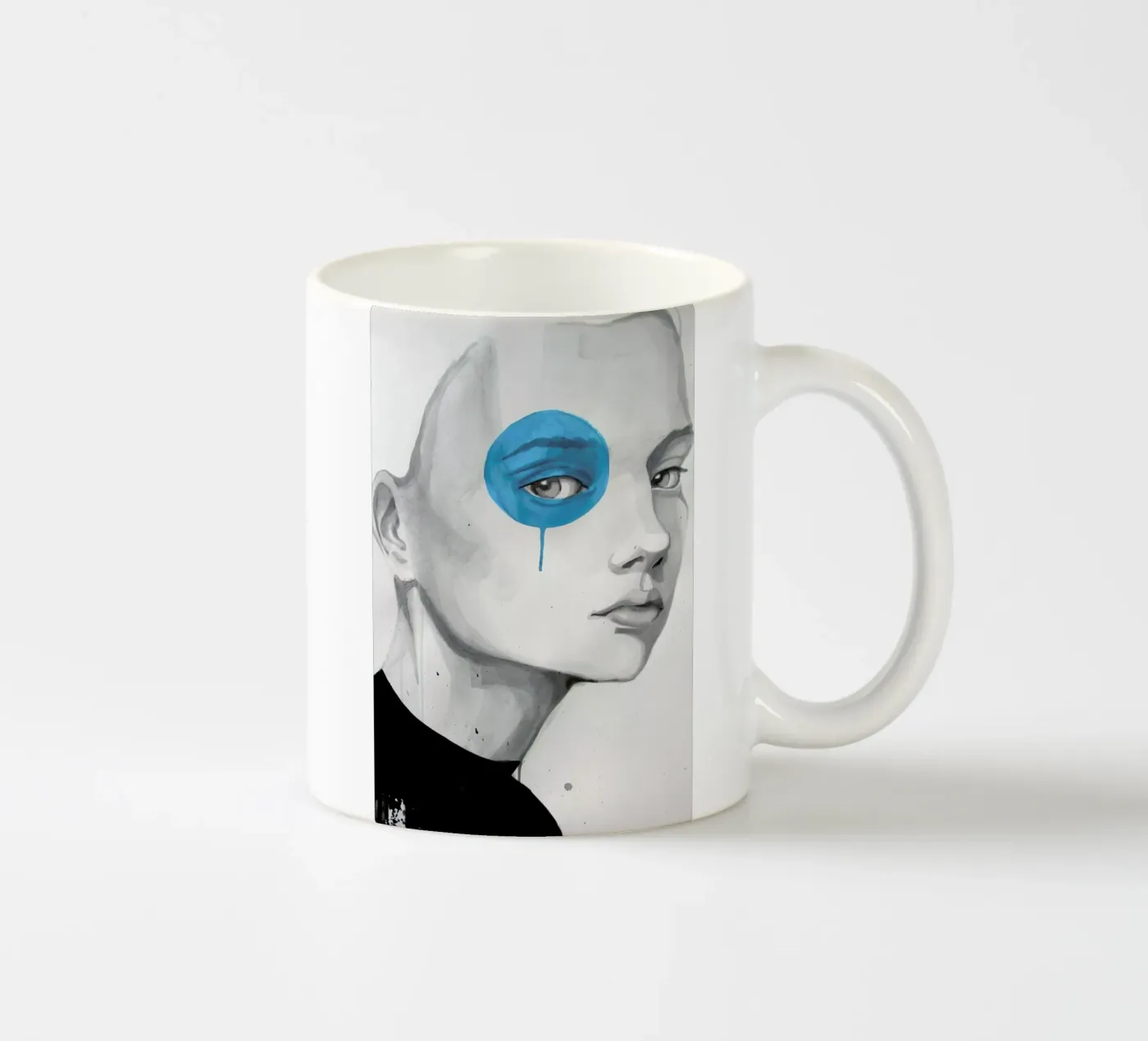 Blue Dot ceramic mug by Rebekka
