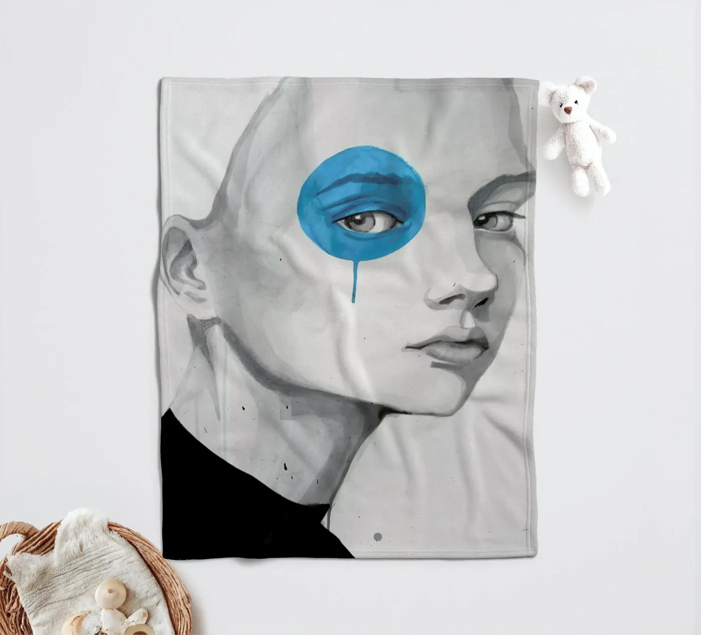 Blue Dot Fleecedecke von Rebekka