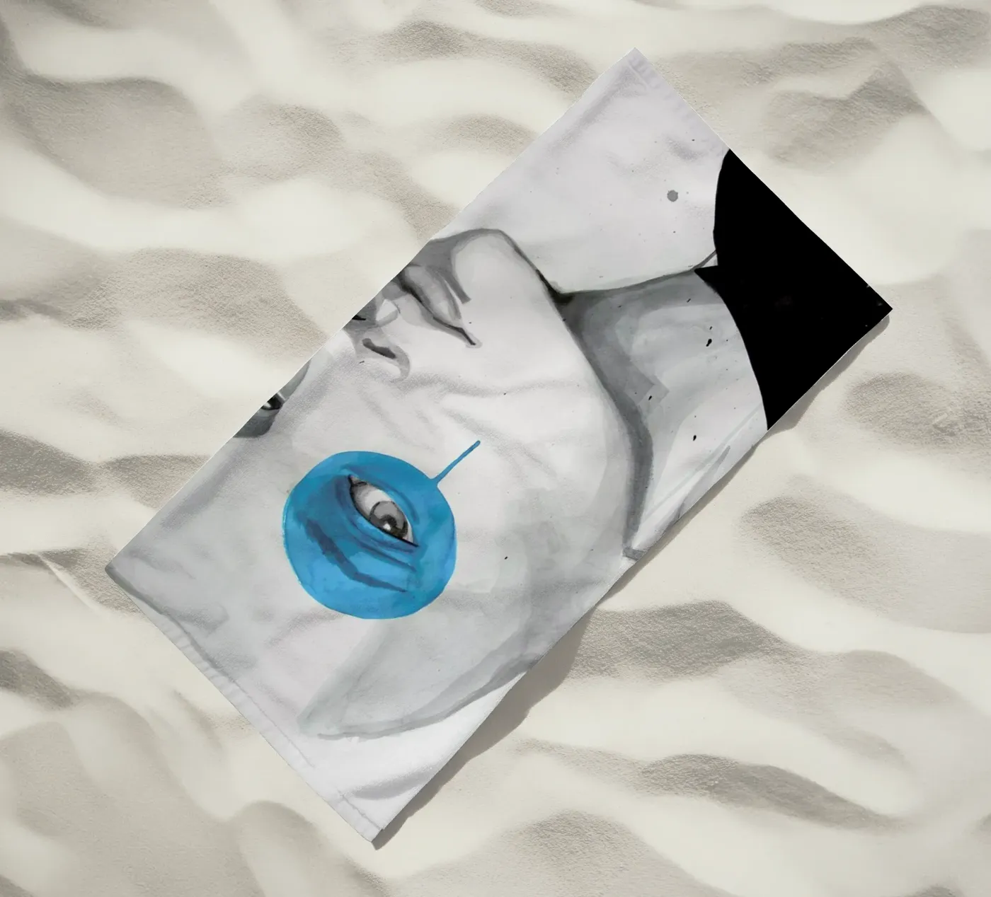Blue Dot beach towel by Rebekka