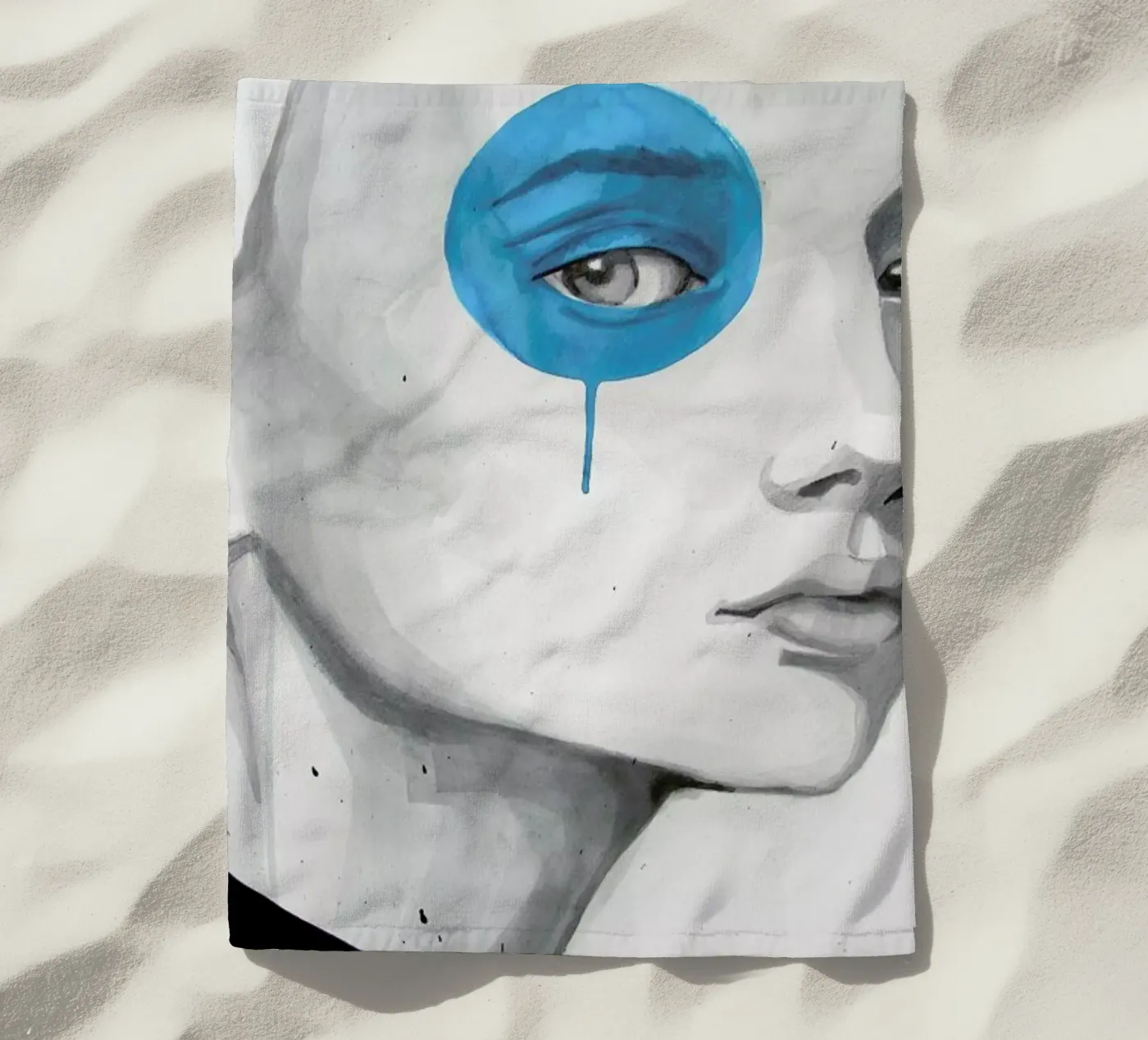 Blue Dot beach towel by Rebekka