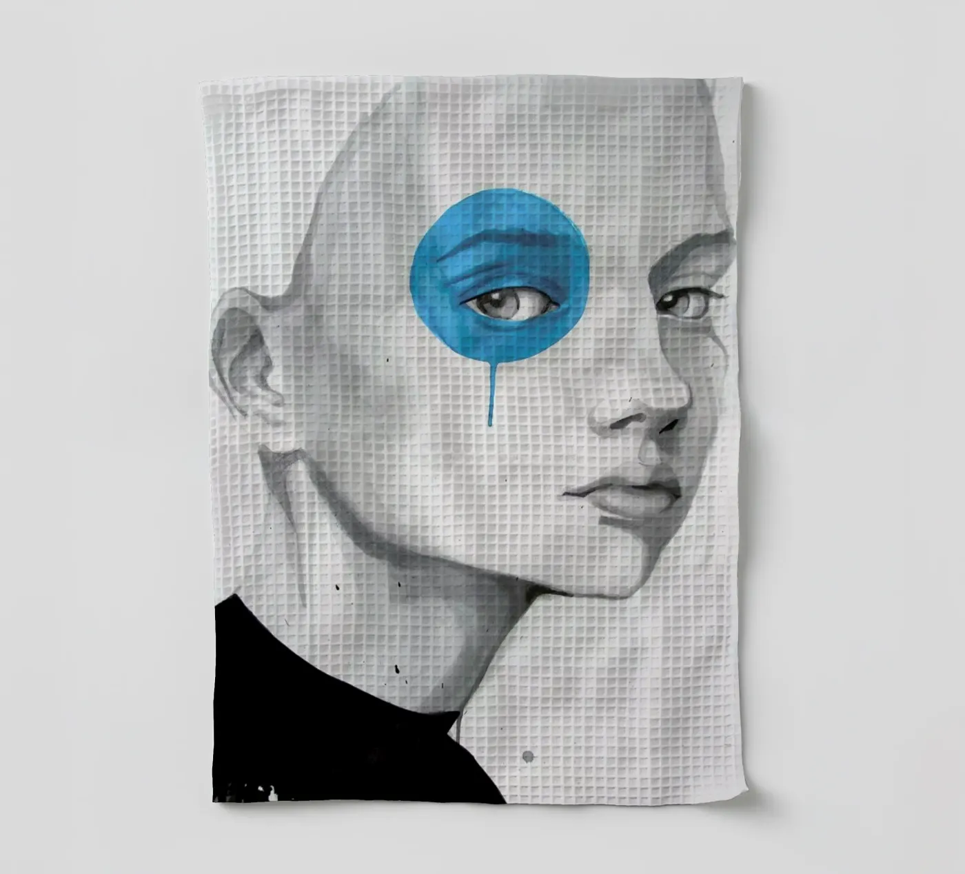 Blue Dot tea towel by Rebekka