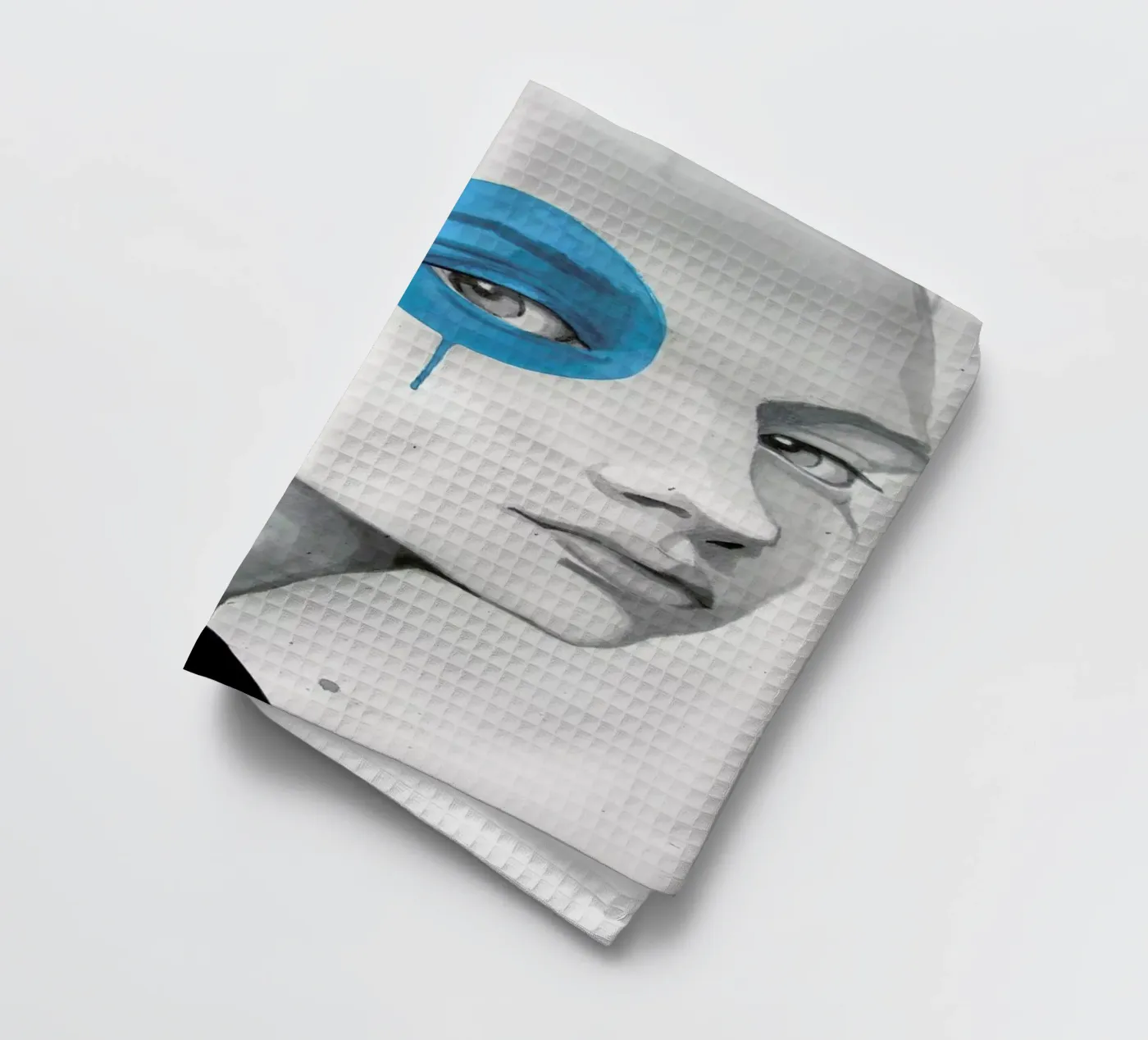 Blue Dot tea towel by Rebekka
