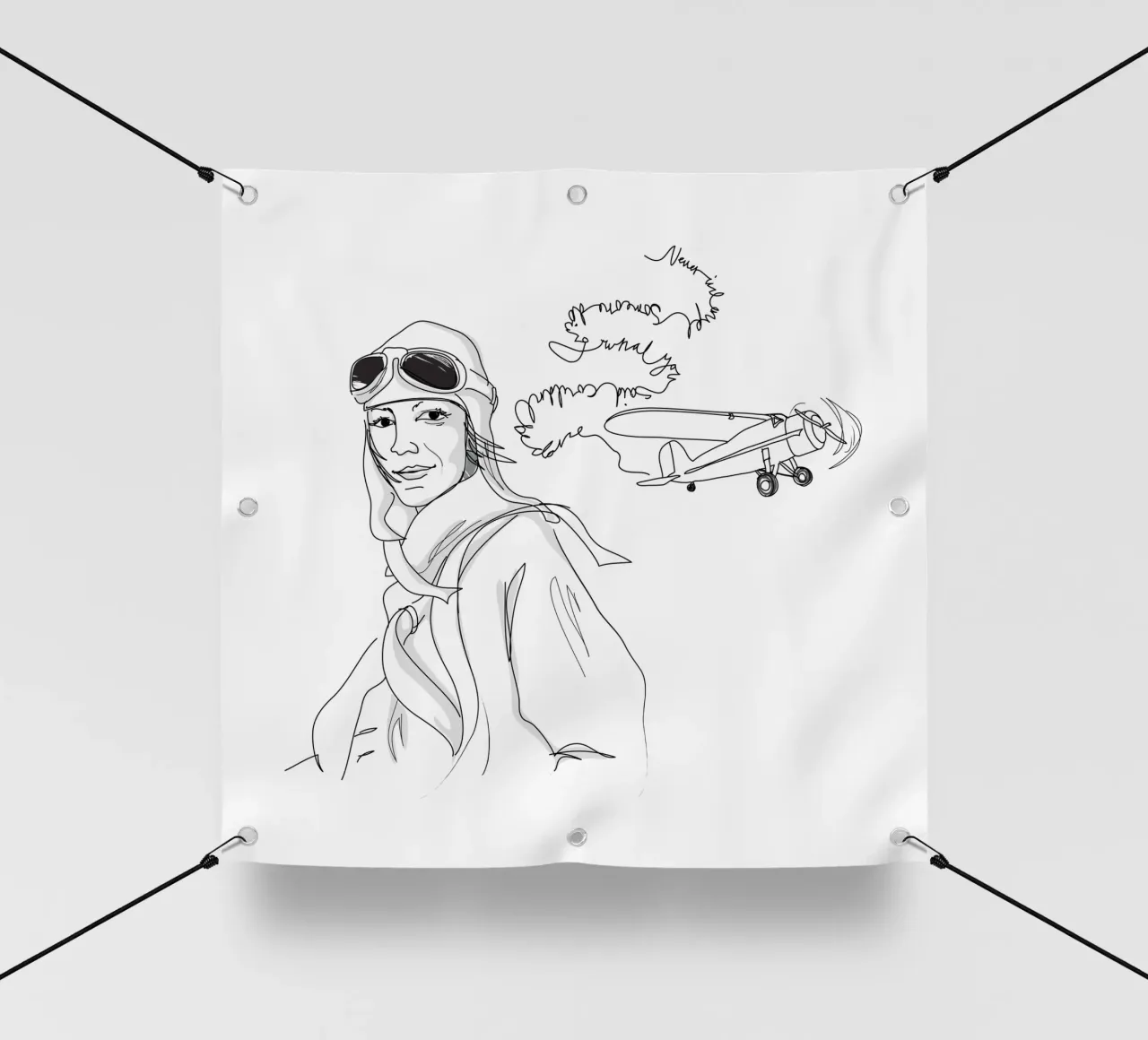 Amelia Earhart Sketch telo in pvc da Christina Heitmann