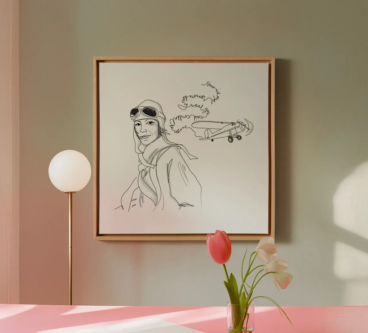 Amelia Earhart Sketch Leinwand von Christina Heitmann