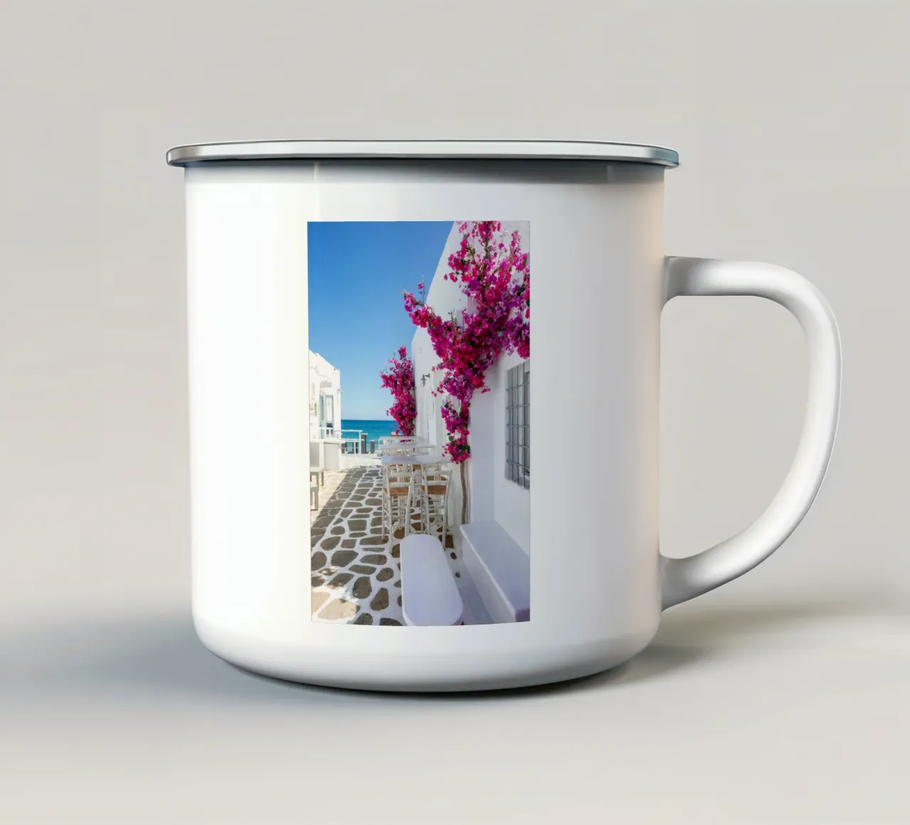 Paros Greece, Greek Islands, Travel Photography enamel mug by TheTravelClub