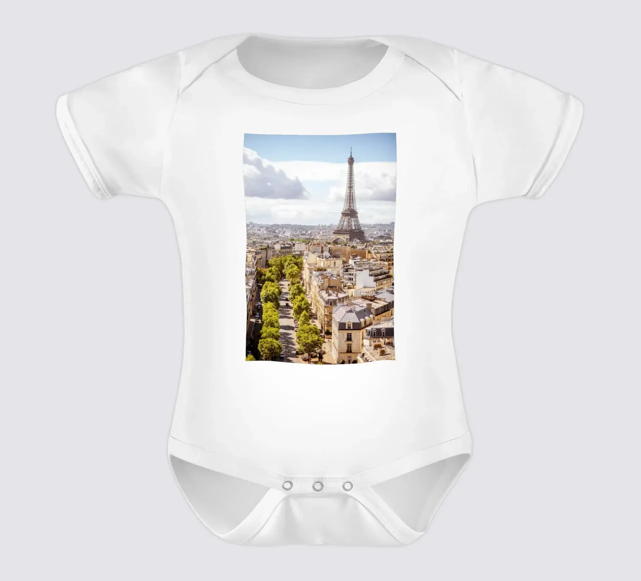 Parijs Frankrijk Eiffeltoren, Reisposter, Frankrijk Muurkunst babyrompertje korte mouwen van TheTravelClub