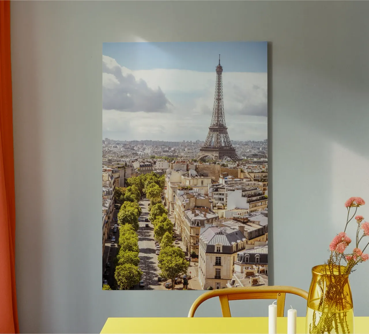 Parijs Frankrijk Eiffeltoren, Reisposter, Frankrijk Muurkunst canvas van TheTravelClub