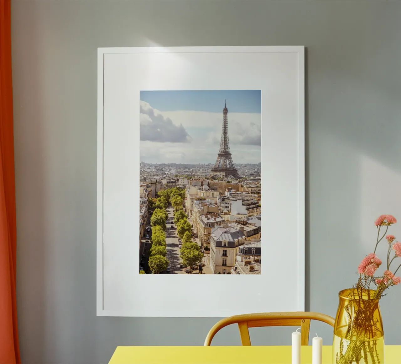 Paris Frankreich Eiffelturm, Reiseposter, Frankreich Wandkunst Poster mit Aluminium Rahmen von TheTravelClub