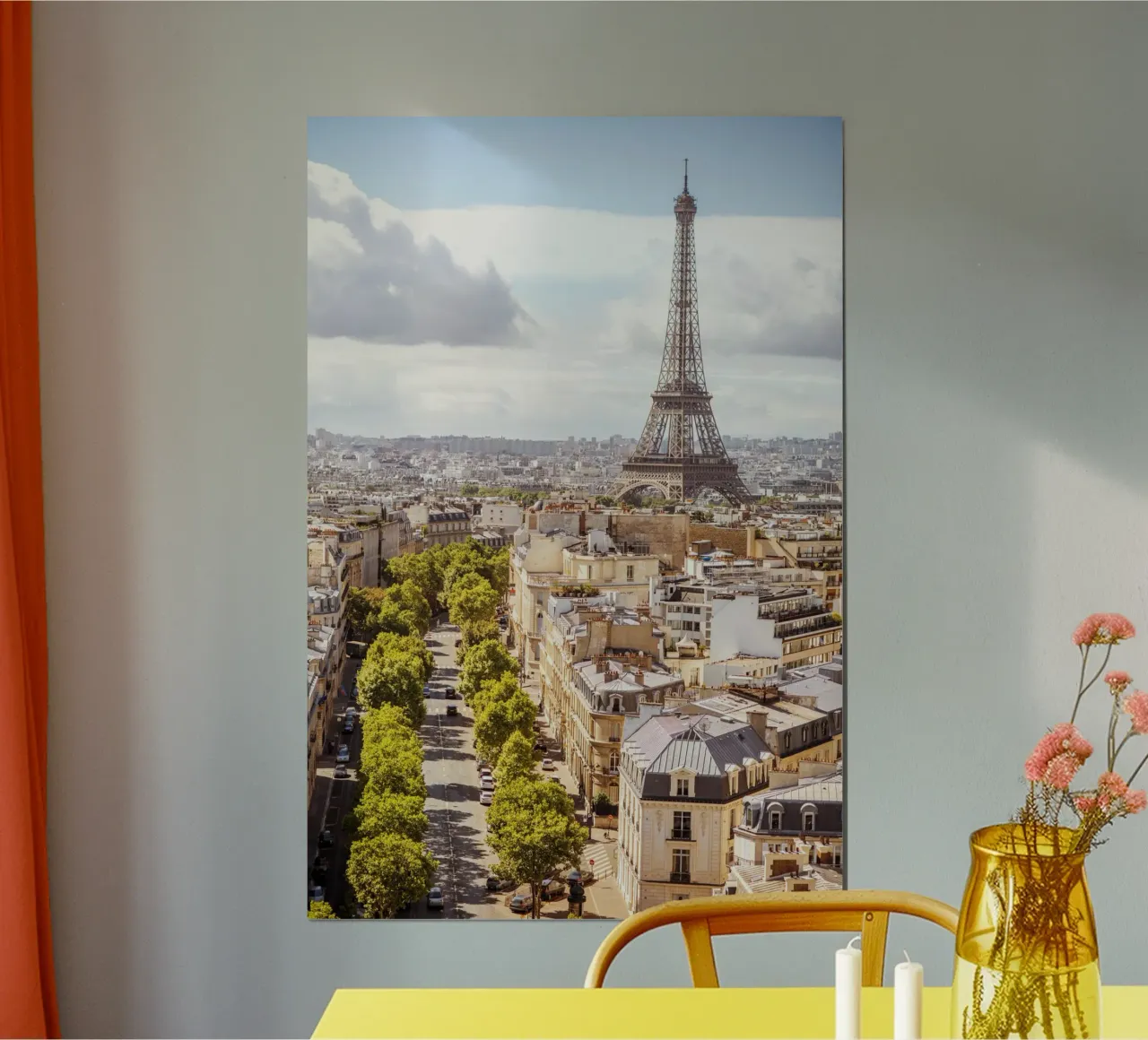 Paris Frankreich Eiffelturm, Reiseposter, Frankreich Wandkunst Poster mit Aluminium Rahmen von TheTravelClub