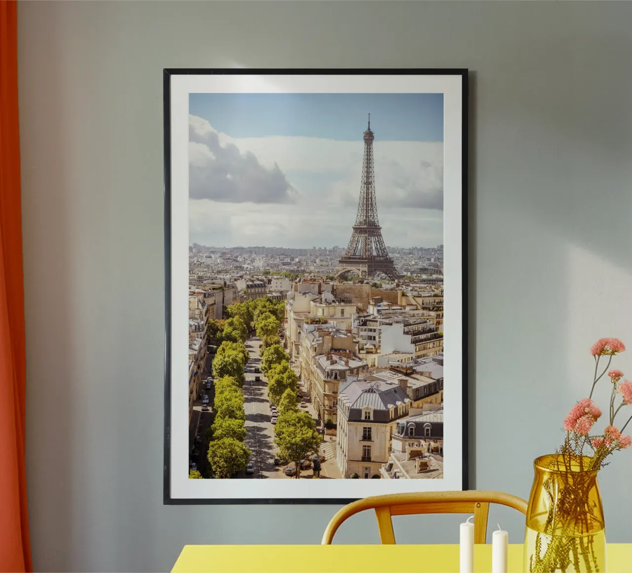 Paris Frankreich Eiffelturm, Reiseposter, Frankreich Wandkunst Poster mit Aluminium Rahmen von TheTravelClub