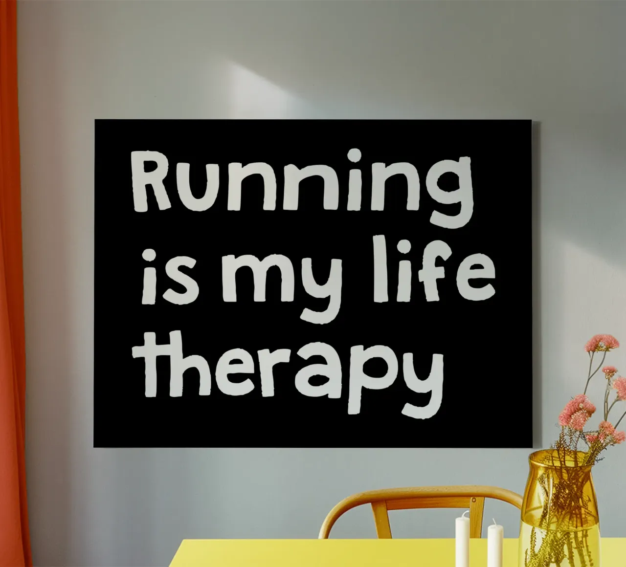 Running is my life therapy tela con Cornice a cassetta da happieeagle