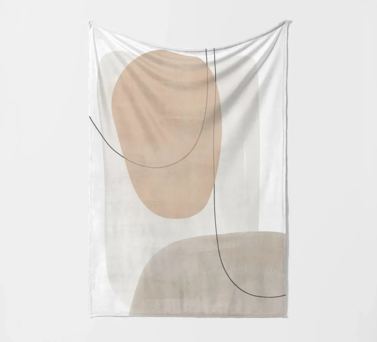 Minimal Abstract Line Art fleece blanket by Melloi Art Print