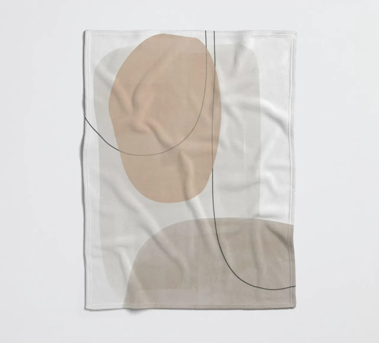 Minimal Abstract Line Art fleece blanket by Melloi Art Print