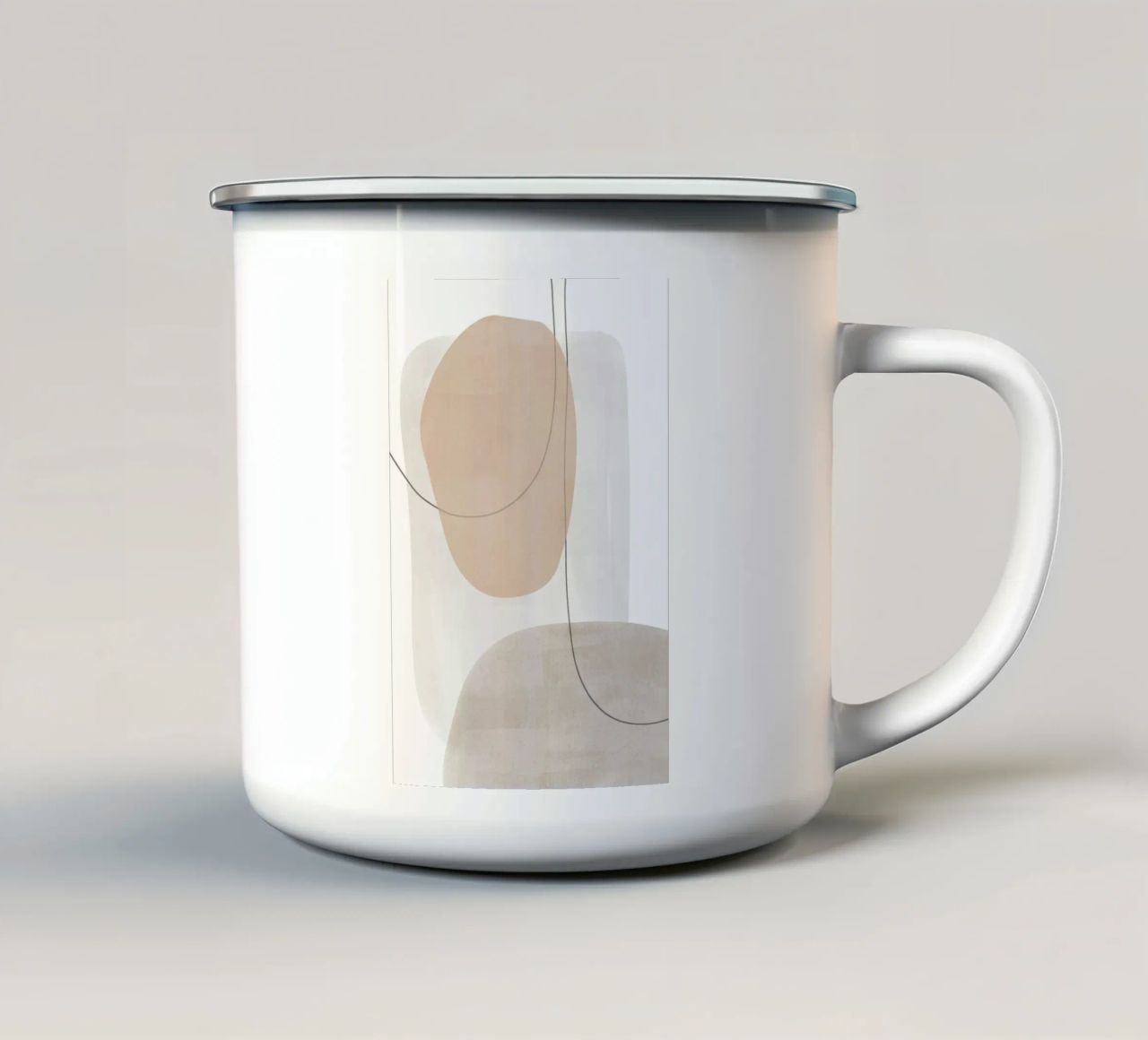 Line art astratta minimale tazza in smalto da Melloi Art Print