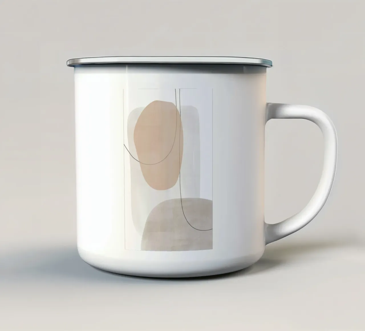Line art astratta minimale tazza in smalto da Melloi Art Print