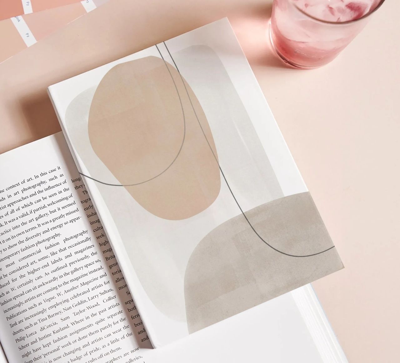 Minimal Abstract Line Art notebook by Melloi Art Print