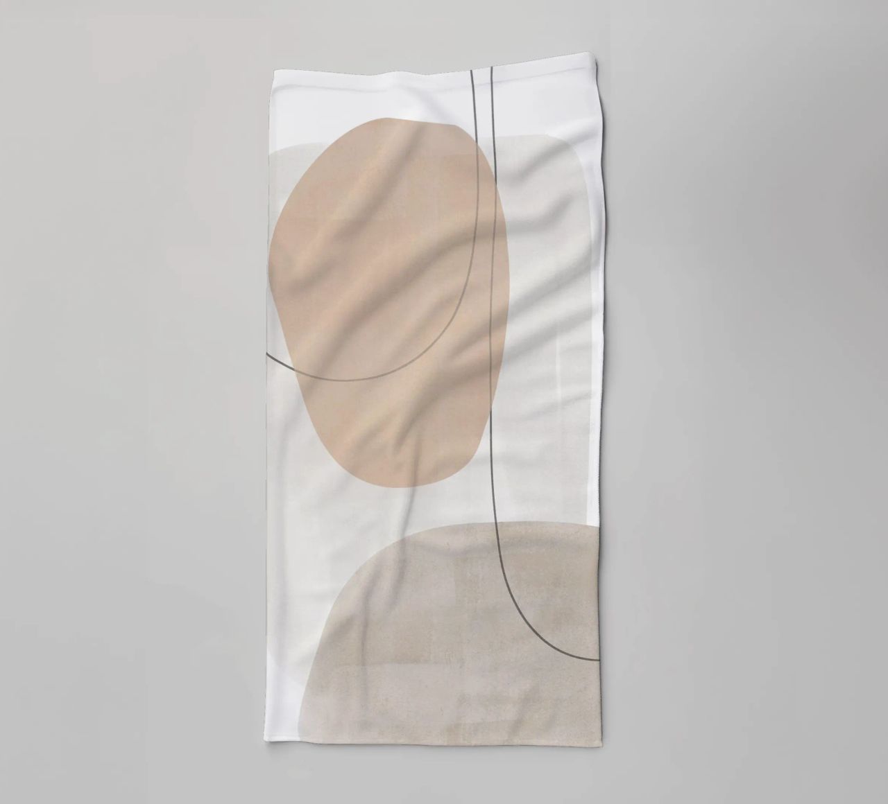 Minimal Abstract Line Art towel by Melloi Art Print