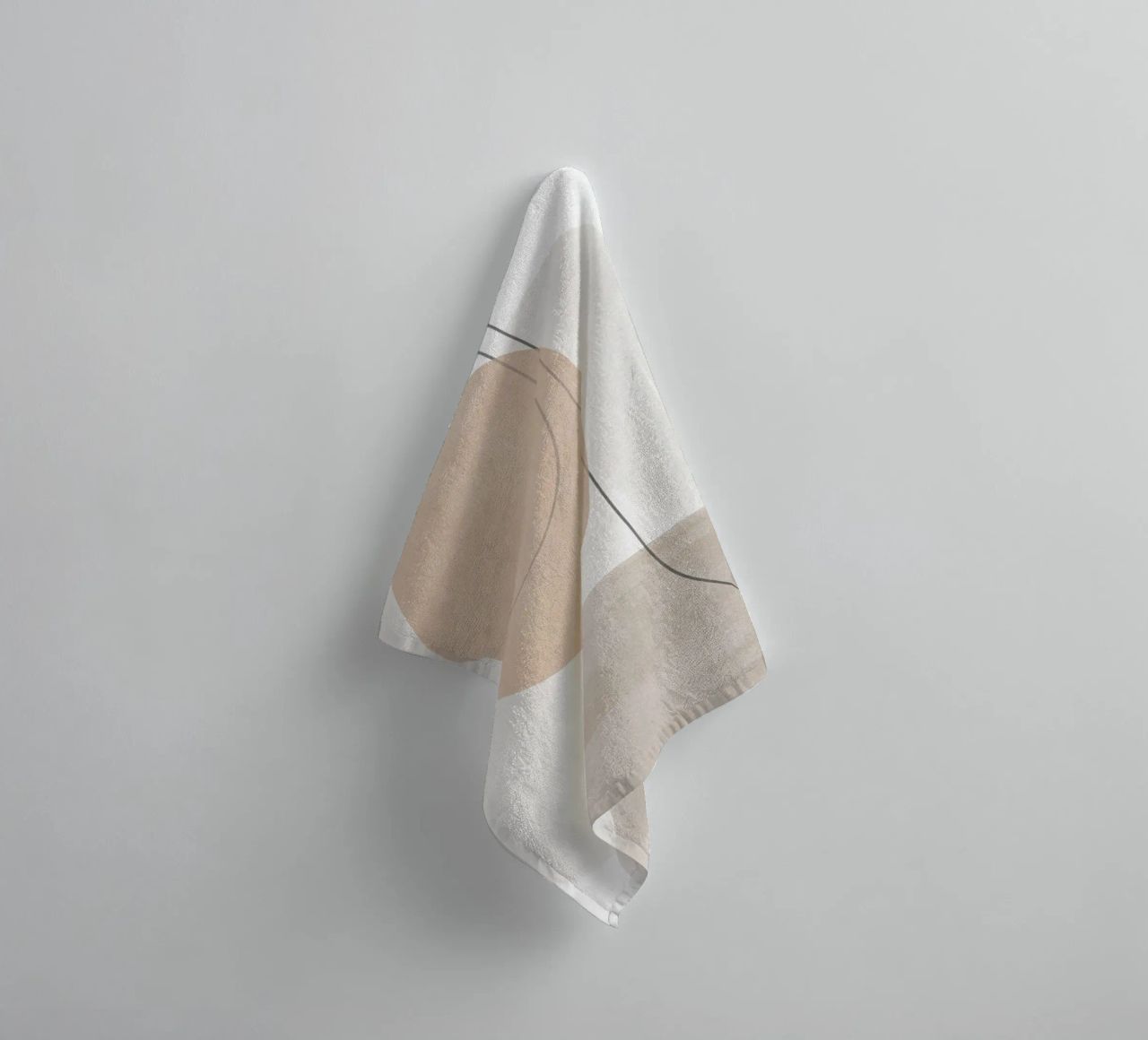 Minimal Abstract Line Art towel by Melloi Art Print