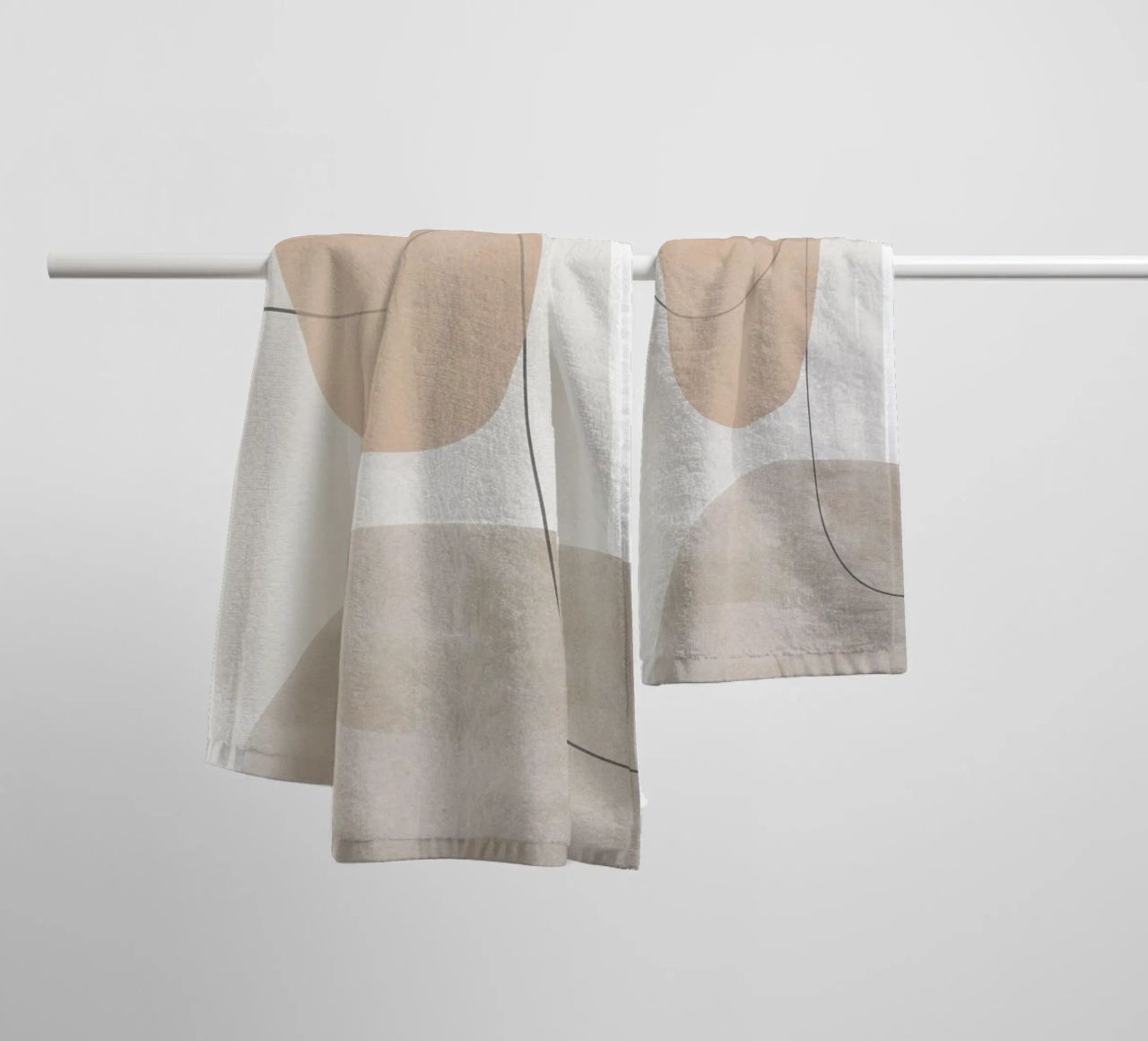 Minimal Abstract Line Art towel by Melloi Art Print