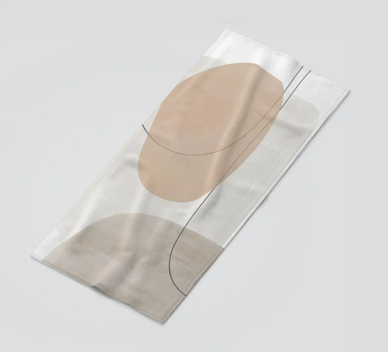 Minimal Abstract Line Art beach towel by Melloi Art Print