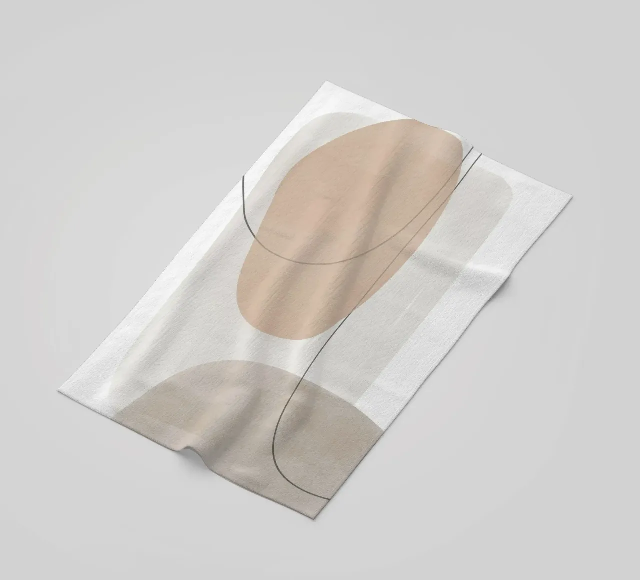 Minimal Abstract Line Art beach towel by Melloi Art Print