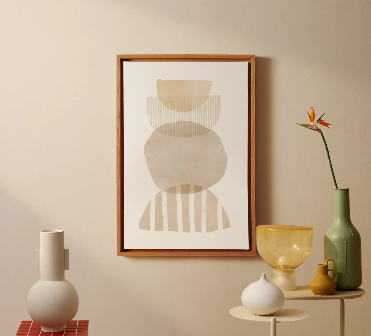 Abstract Geometric Art canvas with Floater frame by Melloi Art Print