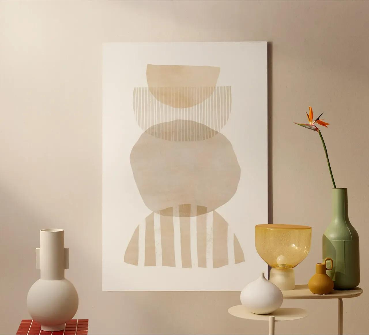 Abstract Geometric Art canvas with Floater frame by Melloi Art Print