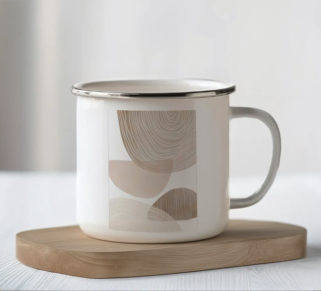 Forme organiche astratte tazza in smalto da Melloi Art Print