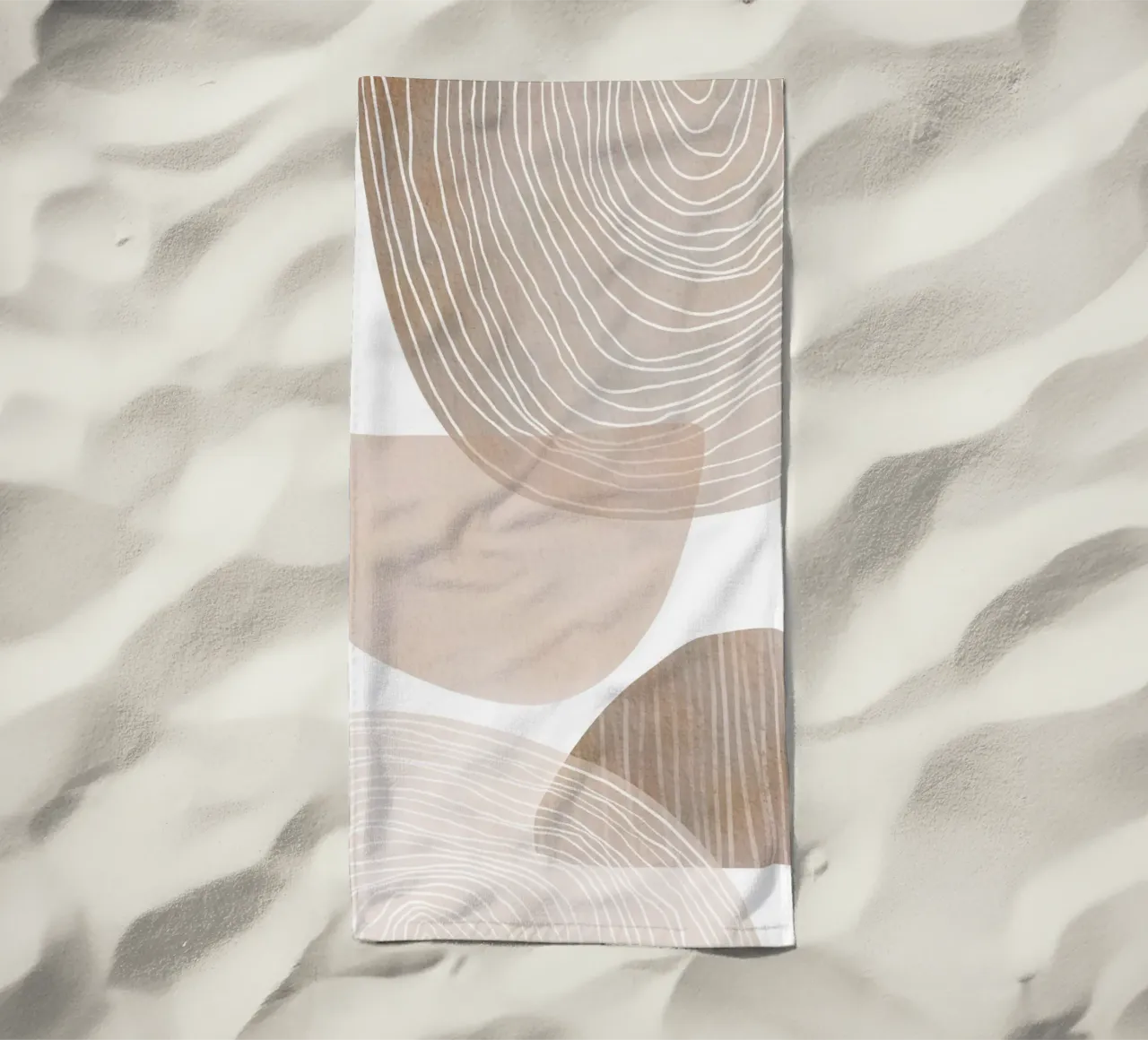 Abstracte organische vormen strandhanddoek van Melloi Art Print