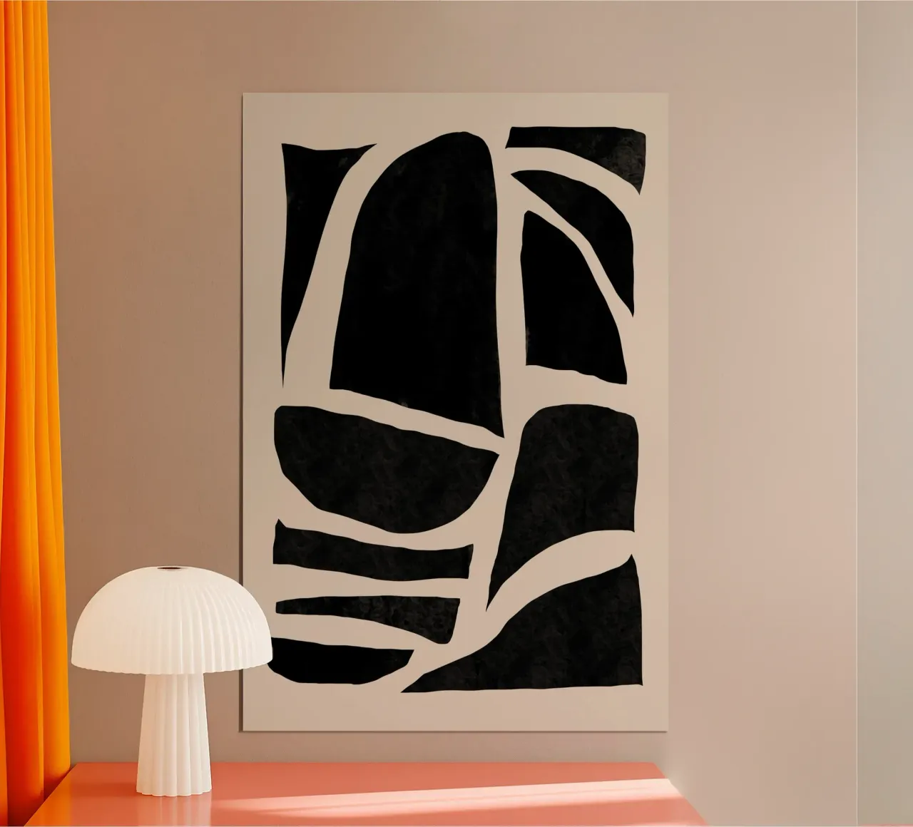 Arte geometrica astratta nera e beige carta hahnemühle da Melloi Art Print