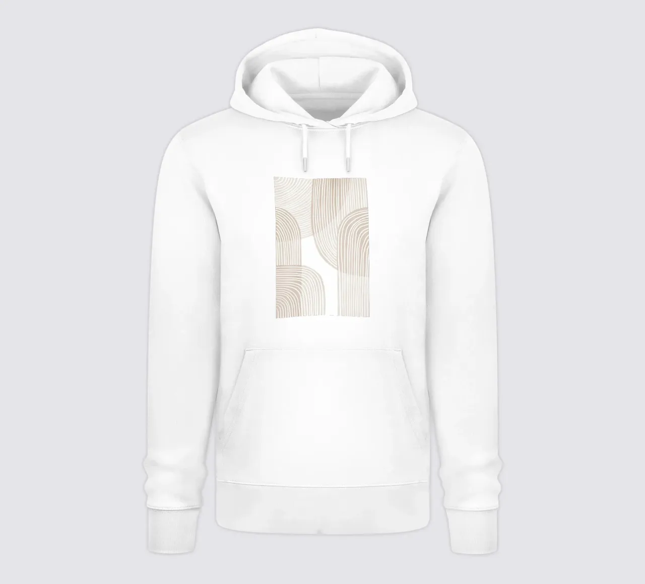 Line Art Pattern Beige Abstracto sudadera con capucha de Melloi Art Print
