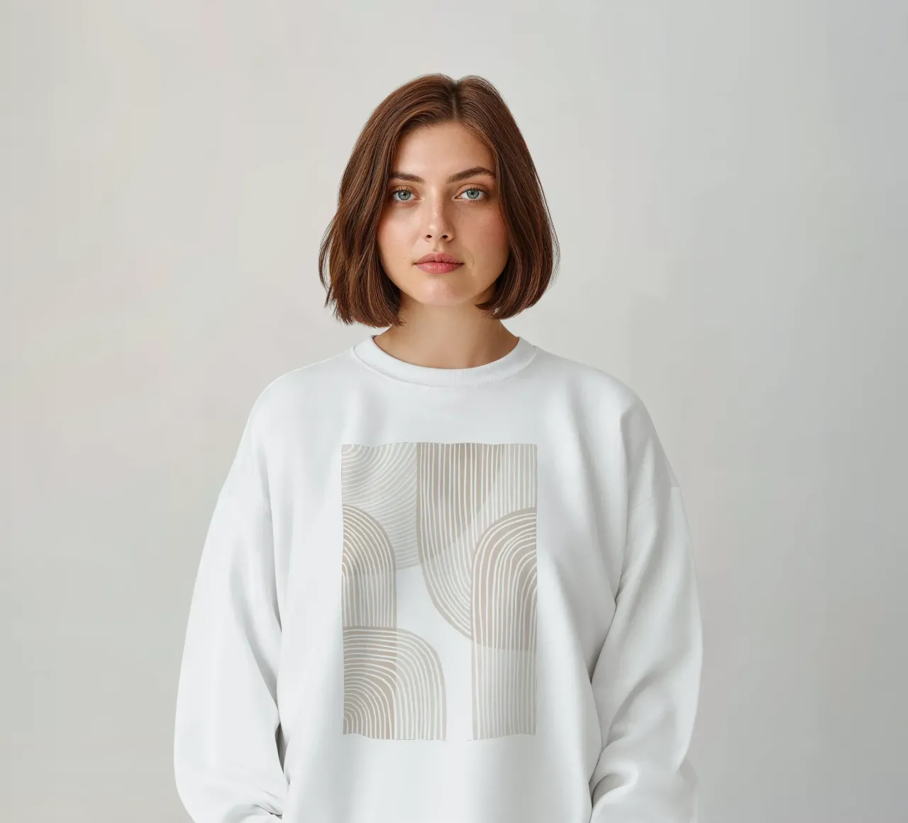 Line Art Pattern Beige Abstracto sudadera de Melloi Art Print