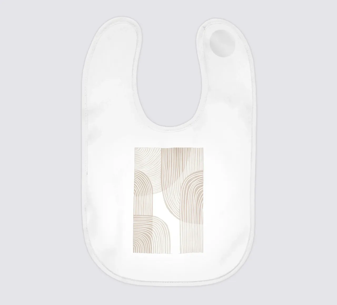 Abstract Beige Line Art Pattern Babylätzchen von Melloi Art Print